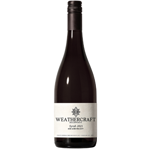 Weathercraft One Acre Project Syrah 2021 red wine bottle on a transparent background