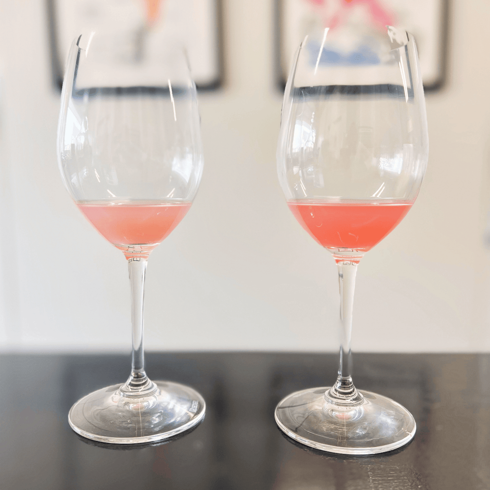 Rosé fermented in tank (LHS) vs amphora (RHS)
